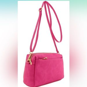 Triple Zip Small Crossbody Bag